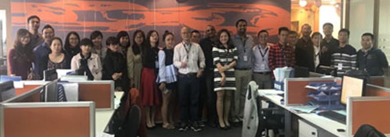 Staff in new office in Hanoi